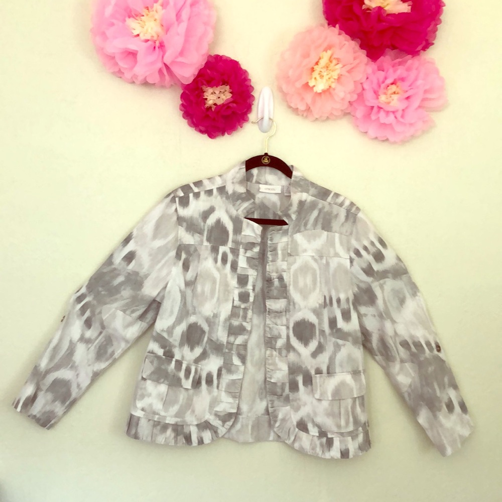 Chico’s Jacket Grey/White Size 2